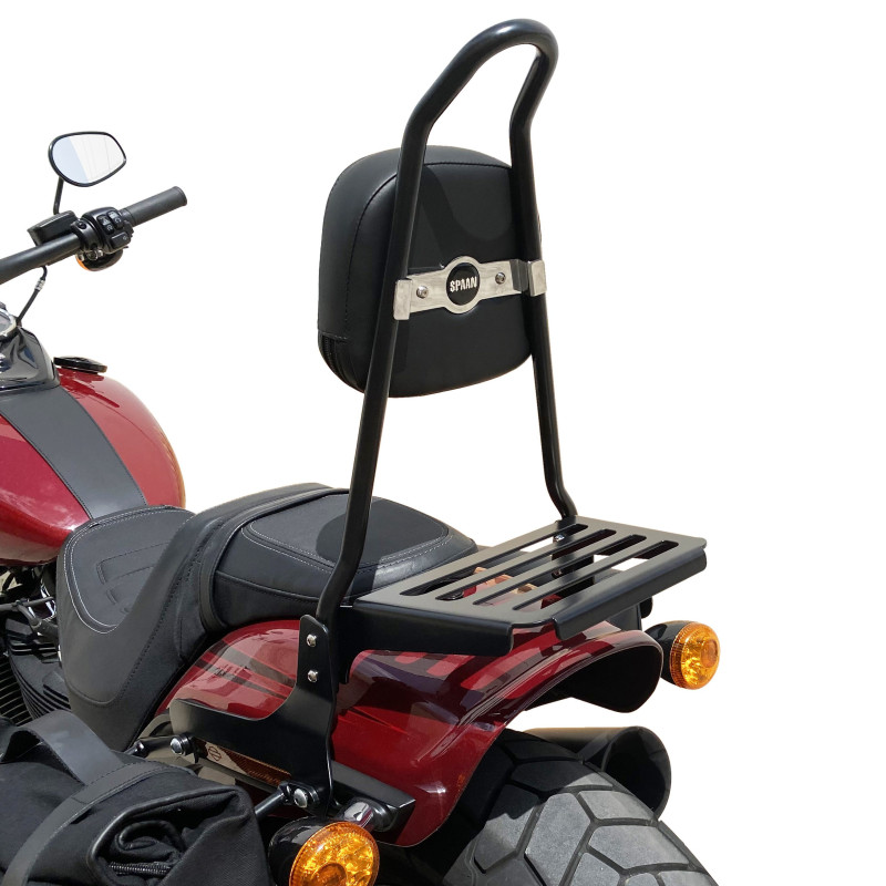 thumbnail image 2 of Black Kawasaki Vulcan VN 900 Classic Sissy Bar & Luggage Rack – 2009-2023 – JMei 2 of 4