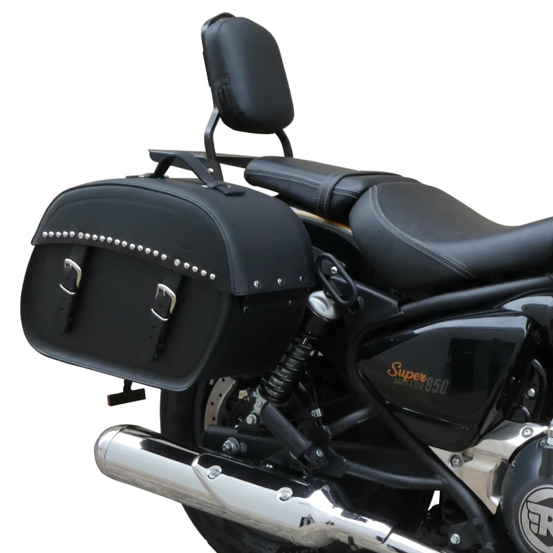 Royal Enfield Super Meteor & Meteor Saddlebag Support Brackets - 19mm Steel Guard Rails, Classic U-Shape, Pair